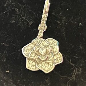 Elegant Silver Rose drop earrings